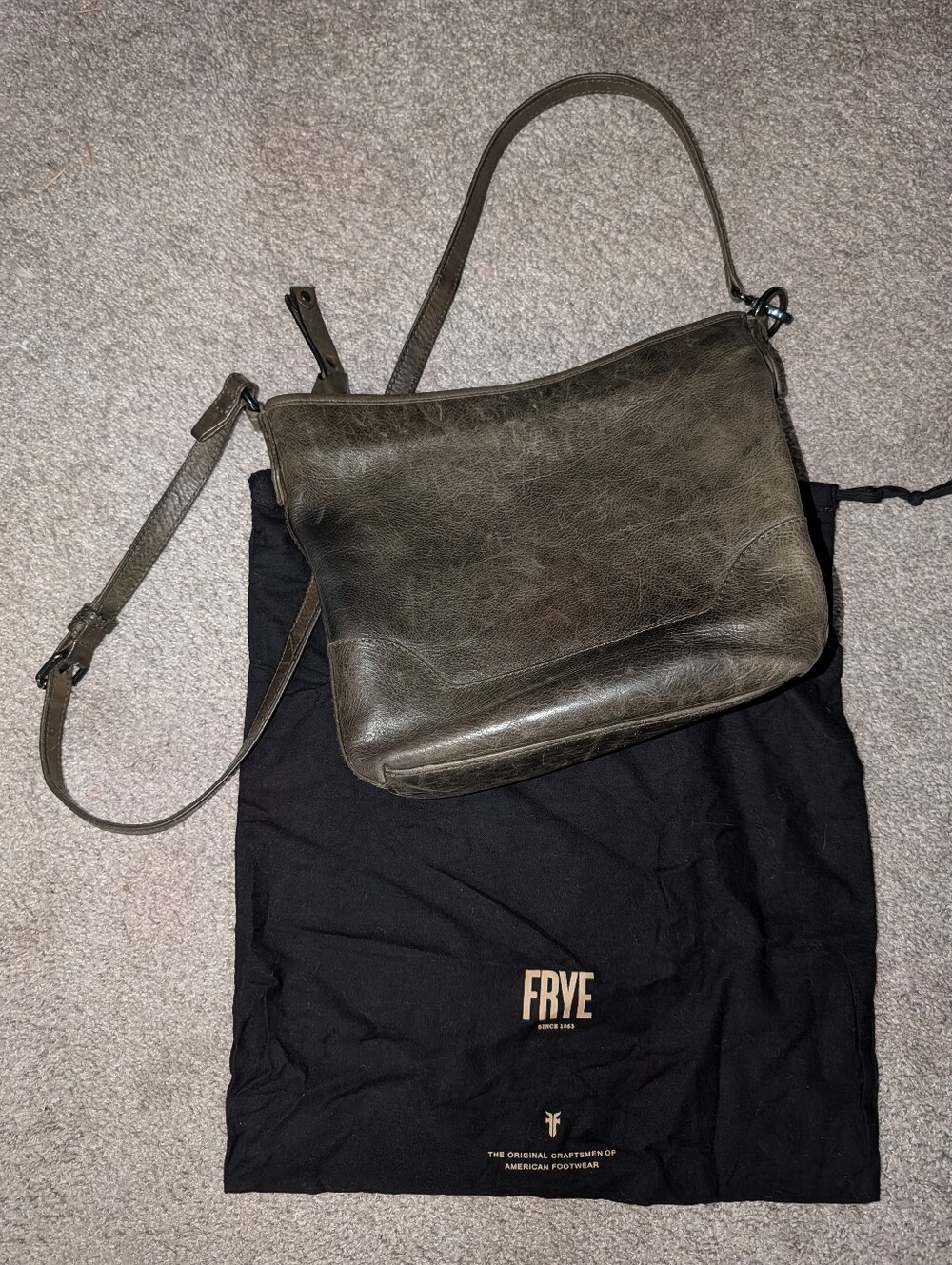 Frye Olive Leather Melissa Crossbody